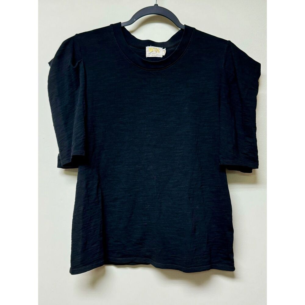 NATION LTD Blythe Origami Sleeve Boxy Tee in Black, Sz M